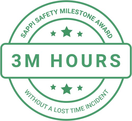 Buckman digital water were certificate of 3M hours: Sappi Safety Milestone Award - Without a lost time incident