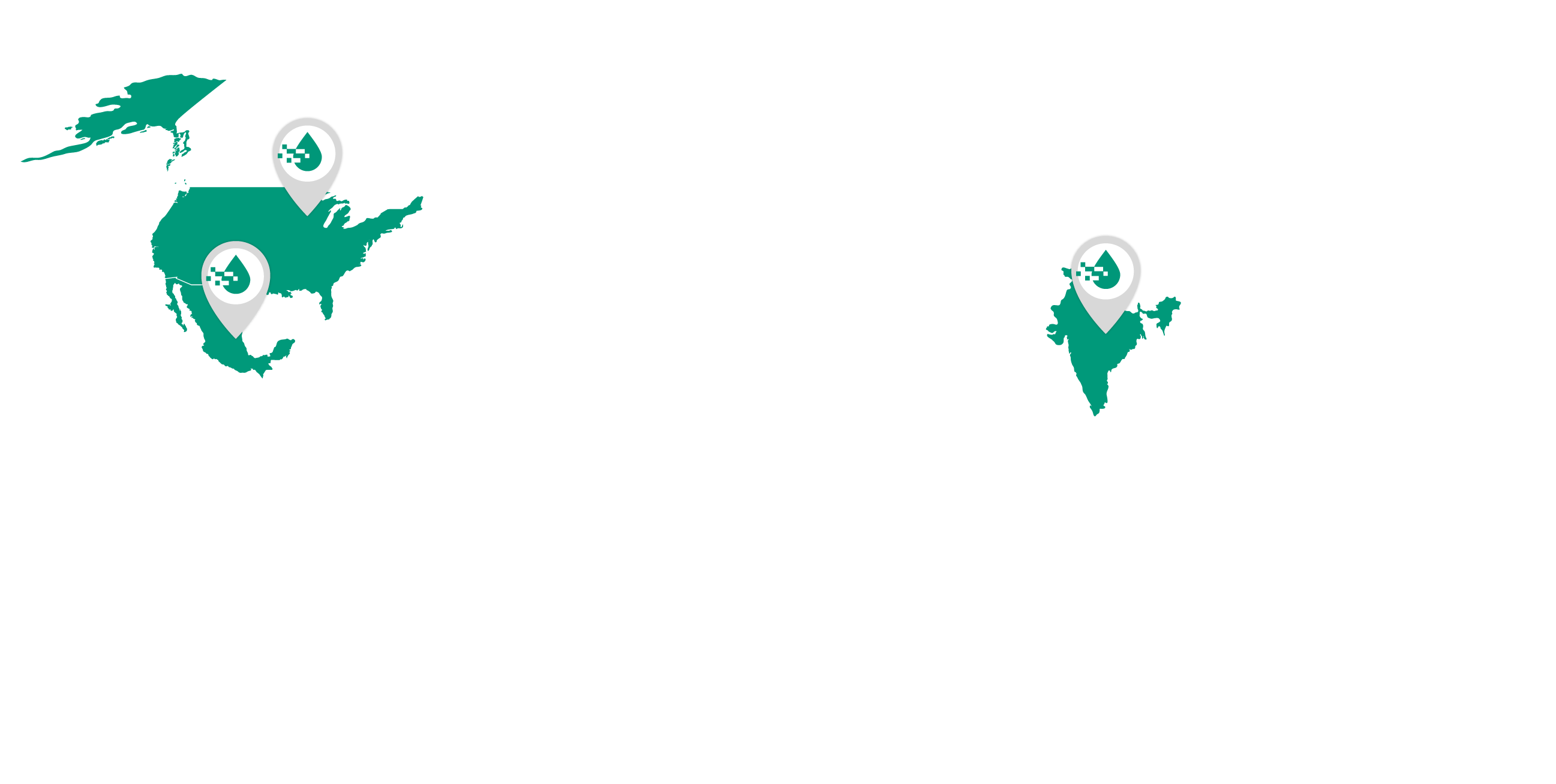 World map: Buckman Digital Water currently has representatives